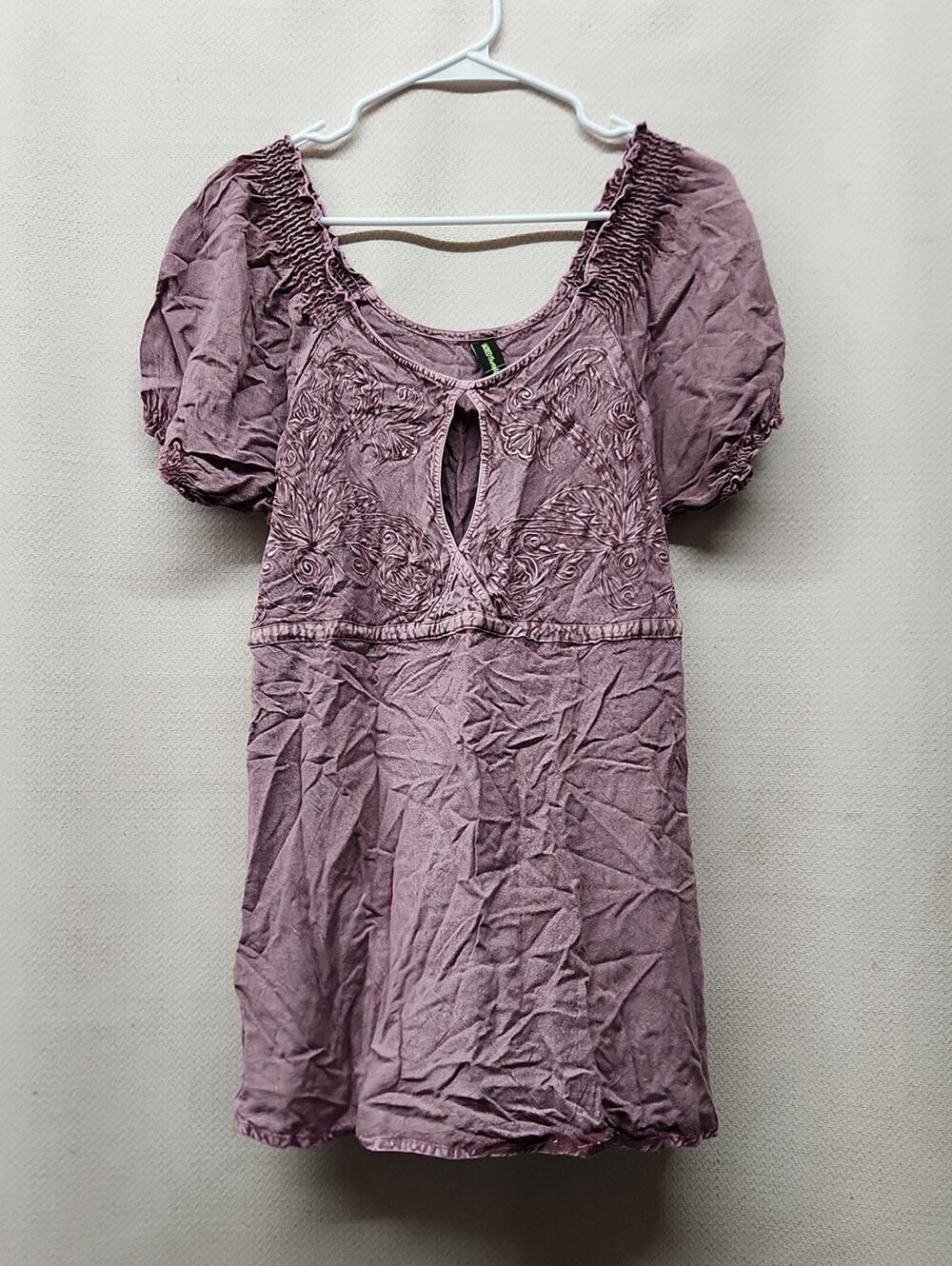 Sacred Threads Mauve Embroidered Peasant Tunic